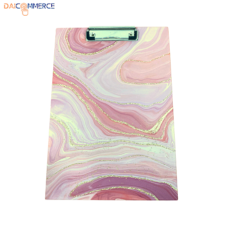 Prancheta Colorida Para Papel A4 Com Prendedor de Metal Rosa Azul Roxo