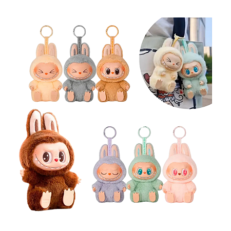 Have a Seat Boneco Pelúcia Labubu Mini Chaveiro para Mochila