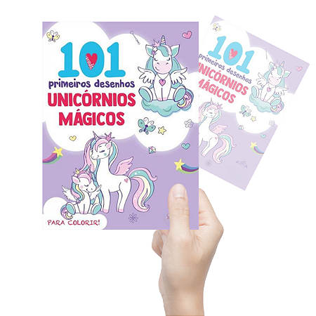 Livro Educativo Infantil de Desenhos Para Colorir De Unicórnios Mágicos