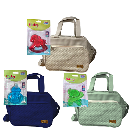 Frasqueira Mave Baby de Maternidade Menino e Menina  Com Alça Dupla e Mordedor