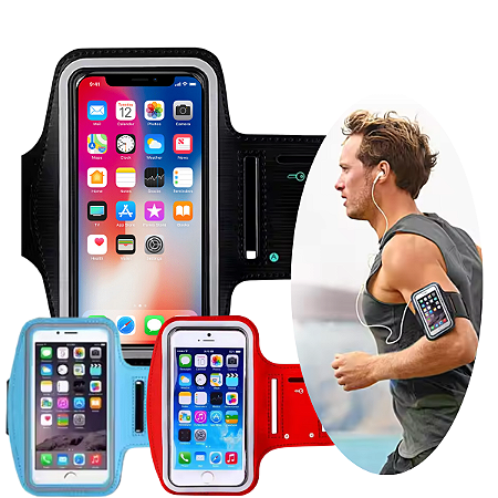 Kit com 10 Suportes de Celular p/ Braço Multifuncional 5.8 Polegadas Impermeável Caminhada / Academia