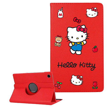 Capa para Tablet Samsung Galaxy A9 Plus Personalizada da Hello Kitty na cor Vermelha
