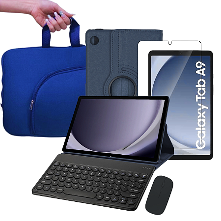 Kit Completo para Tablet Samsung Galaxy Tab A9 Plus 11" (SM-X210 X216 X215) | Capa Giratória 360, Película de Vidro, Teclado com Mouse e Bolsa Case | Proteção e Funcionalidade
