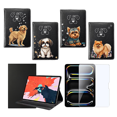 Capa Suporte 360º Giratória para iPad 11 Pro com Estampa Personalizada + Película de Vidro Temperado