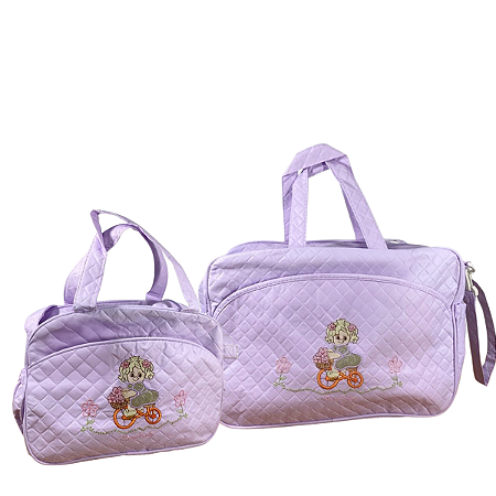 Bolsa Maternidade Roxa Ciclista Kit Completo p/ Passeios com o Bebê