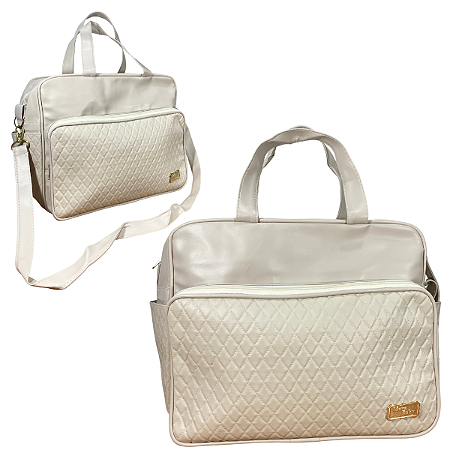 Bolsa Maternidade Bege Clássica Espaçosa, Elegante e Funcional