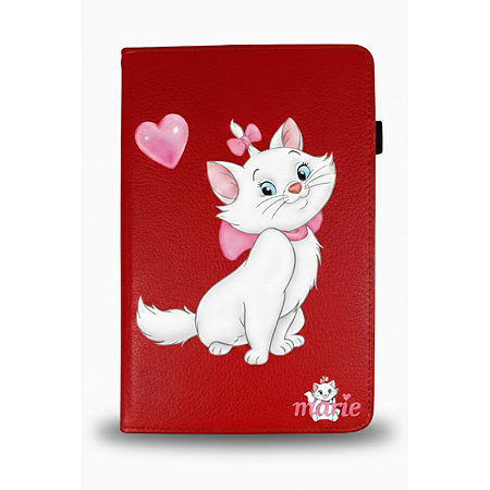 Capa Giratória Vermelha da Gatinha Marie para Tablet Lenovo Tab M8 – Personalizada