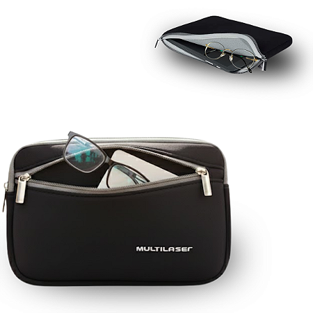 Case Protetora com Zíper Para Óculos e Colírio Neoprene Multioso