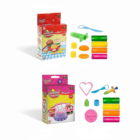 Kit Massinha de Modelar com Moldes e Acessórios Temáticos