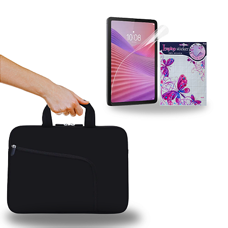 Kit P/tablet Lenovo Tab 10.1: Luva 13.3, Película e Adesivo