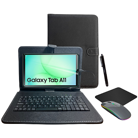 Kit Capa Teclado Mouse para Tablet Samsung Tab A11 8.7