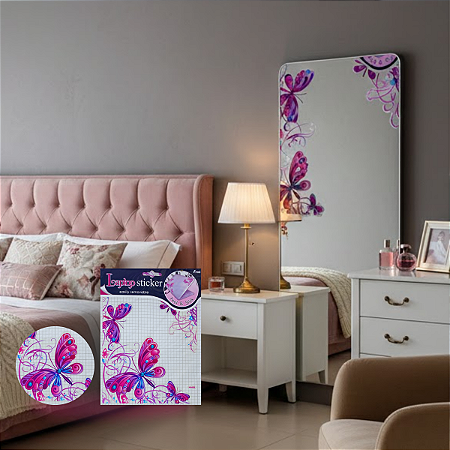 Kit 2 Adesivos decorativos de Borboleta p/Espelho Rocco