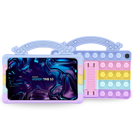 Capa Pop It Adaptável p/ Tablet Vision Tab 10 Silicone Alça