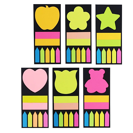 Post-it Decorativo Colorido com Formatos Divertidos