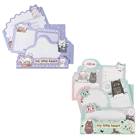 Kit Post-it Gatinho Fofo – 3 Blocos de Notas Autoadesivos