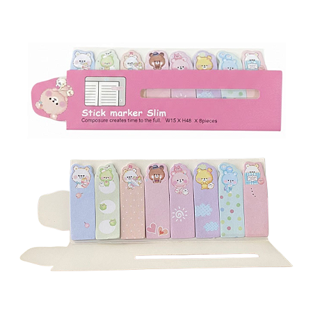 Kit Post-it Slim Decorativo – 8 Blocos de Notas Autoadesivos