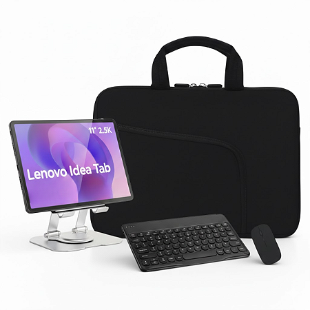Kit p/ Tablet Lenovo Tab Idea 11 Bolsa 13.3 Suporte Metal e +