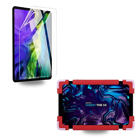 Kit Para Tablet Positivo Vision Tab 10: Capa + Película