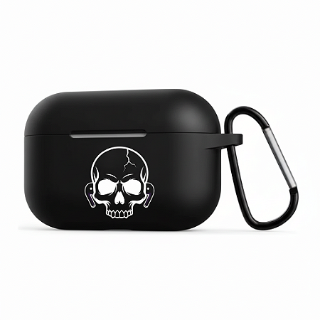 Capa Case Silicone Protetora Compativel Apple AirPods Pro - Personalizada Caveira