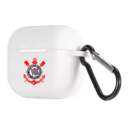 Capa case proteção com suporte p/ Airpods Pro 2 personalizado Corinthians time