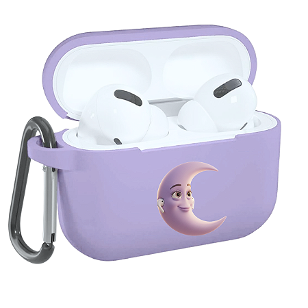Estojo Case Capa com Gancho para Airpods Pro 2 cor Lilás Lua proteção máxima