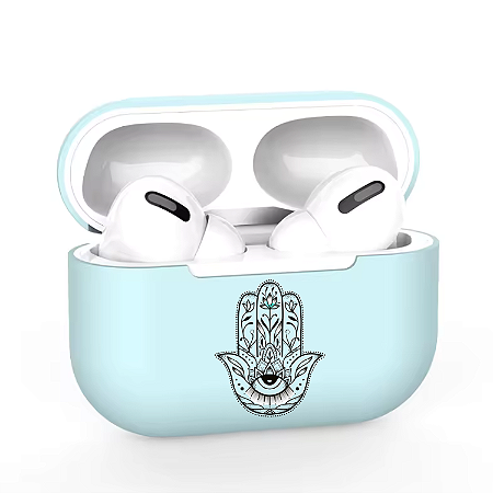 Capa Case Para AirPods Pro 3 Azul, Silicone Reforçado - Hamsá