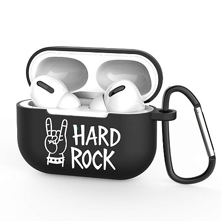 Capa Case p/ AirPods Pro 3 preto, Silicone Reforçado - Hard Rock