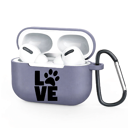 Case com Gancho p/ AirPods Pro 2 Roxo - Personalizado Love