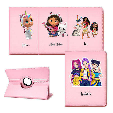Capa Infantil Personalizada p/Tablet Galaxy a11+ Plus Rosa
