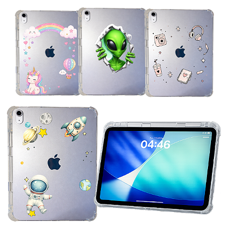 Capa Transparente Personalizada p/ Ipad 11 A16 Resistente com Espaço para Caneta