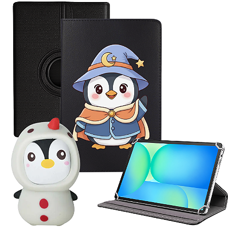 Capa p/ Tablet Samsung Galaxy S10 Fe S10 Lite 10.9 + Pinguim Antiestresse