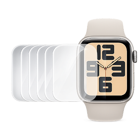 Kit 6 Películas de Hidrogel p/ Relógio Apple Watch SE GPS 40 mm Alta Proteção