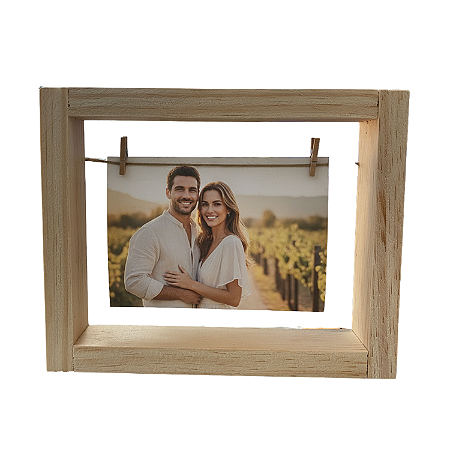 Quadro com Foto Personalizado Dia dos Namorados de Madeira