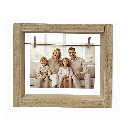 Quadro Porta Retrato com Foto Personalizado Dia dos Pais de Madeira