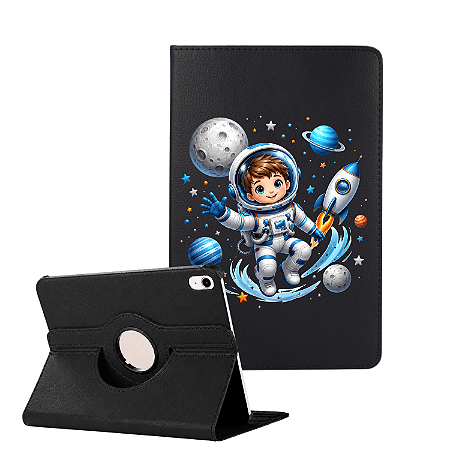 Capa Giratória Personalizado Astronauta Infantil P/ Ipad 10.2 9ª Geração - Proteção Premium