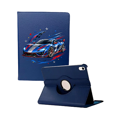 Capa Giratória Personalizado Carro Infantil Menino P/ Ipad 10.2 9ª Geração