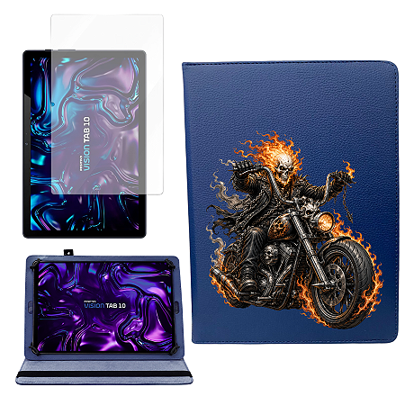 Kit Capa Giratória Motoqueiro  p/ Positivo Vision Tab 10 T3010