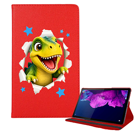 Capa Giratória Dinossauro Menino Infantil Personalizado p/ Samsung Tab S6 Lite 10.4