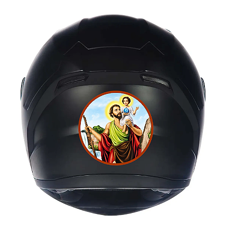 Adesivo Personalizado de Capacete Moto Fé Religião com Verniz Premium a prova d'agua