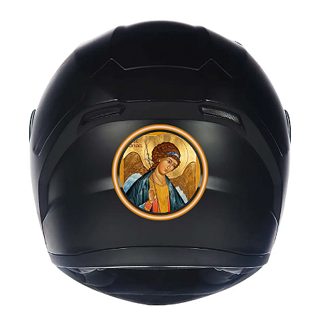 Adesivo Capacete Moto Personalizado Arcanjo Religioso Prova D'agua Verniz Motociclista