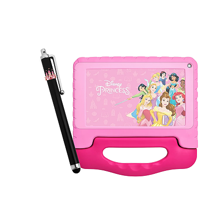 Película Vidro + Caneta Personalizado Castelo Rosa p/ Tablet Multi NB418 Infantil Princesa