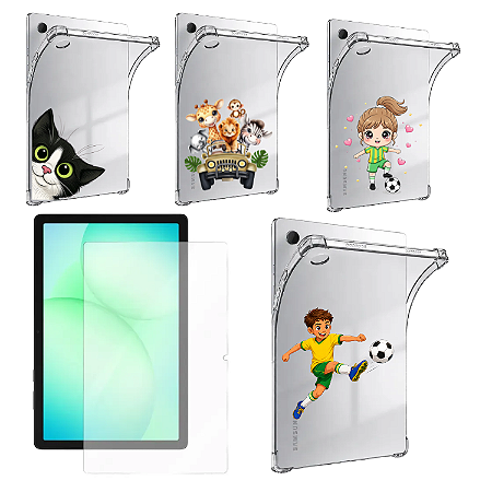 Capa Transparente Personalizado + Película p/ Tablet Samsung Galaxy A11 Plus