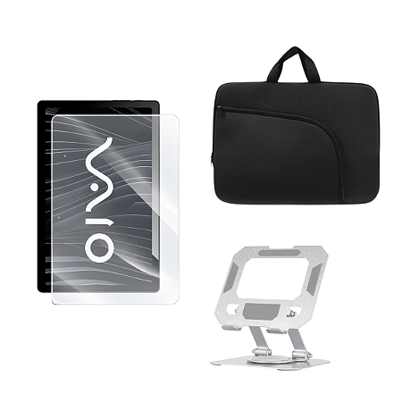 Kit Película Vidro + Suporte de Metal + Bolsa Luva p/ Tablet VAIO TL10 Tela 10.4