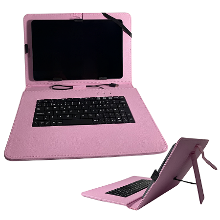 Capa com Teclado Embutido Universal p/ Tablet de 10 a 11 Pol