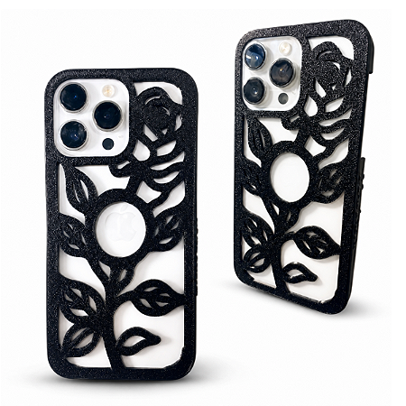 Capa Capinha Case Design Estilo Flor Rosas p/ Celular Iphone 14 Pro Max
