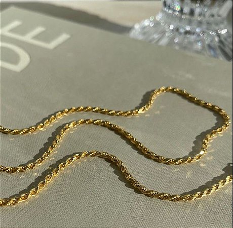 Colar Choker Cordão Baiano - Dourado - Antialérgico