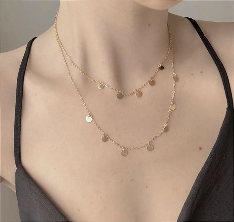 Colar Duplo Ciganinha - Dourado - Antialérgico