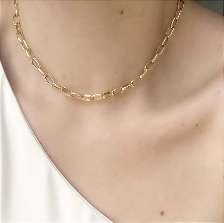 Chocker Elos Cartier - Dourado - Antialérgico