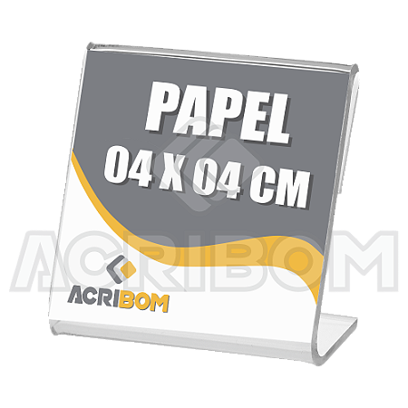 10 Porta Etiqueta Acrílico Tipo L Horizontal 04 x 04 cm