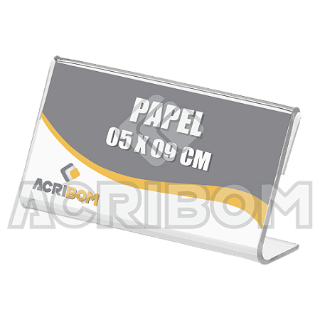 10 Porta Etiquetas Acrílico Tipo L Horizontal 05 x 09 cm